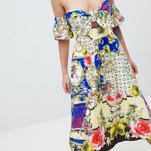 ASOS DESIGN Scarf Print Midi Dress